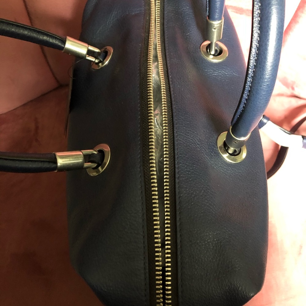 MBMJ navy leather with silver satchel - Picture 7 of 10